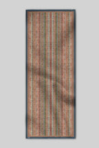 Blue - Multi Hued Striped Printed Woollen Scarf