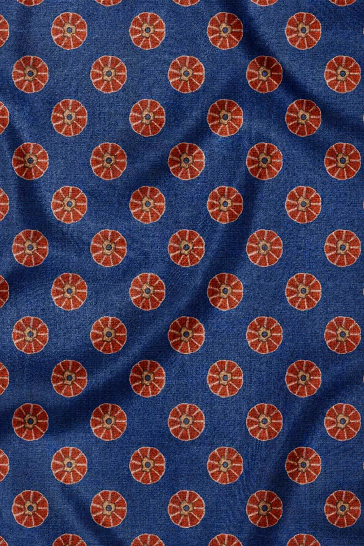 Electric Blue Printed Scarf