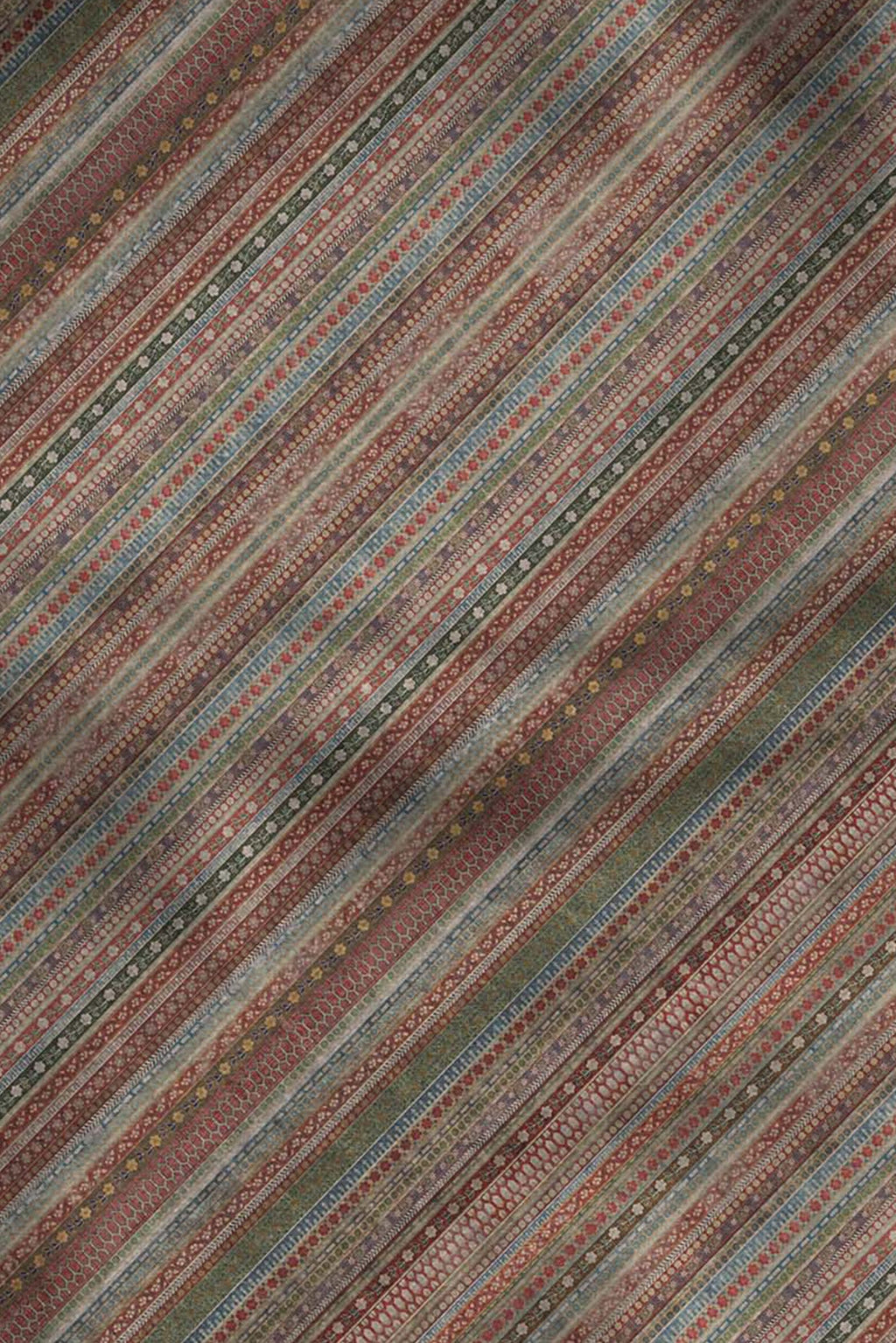 Blue - Multi Hued Striped Printed Shawl