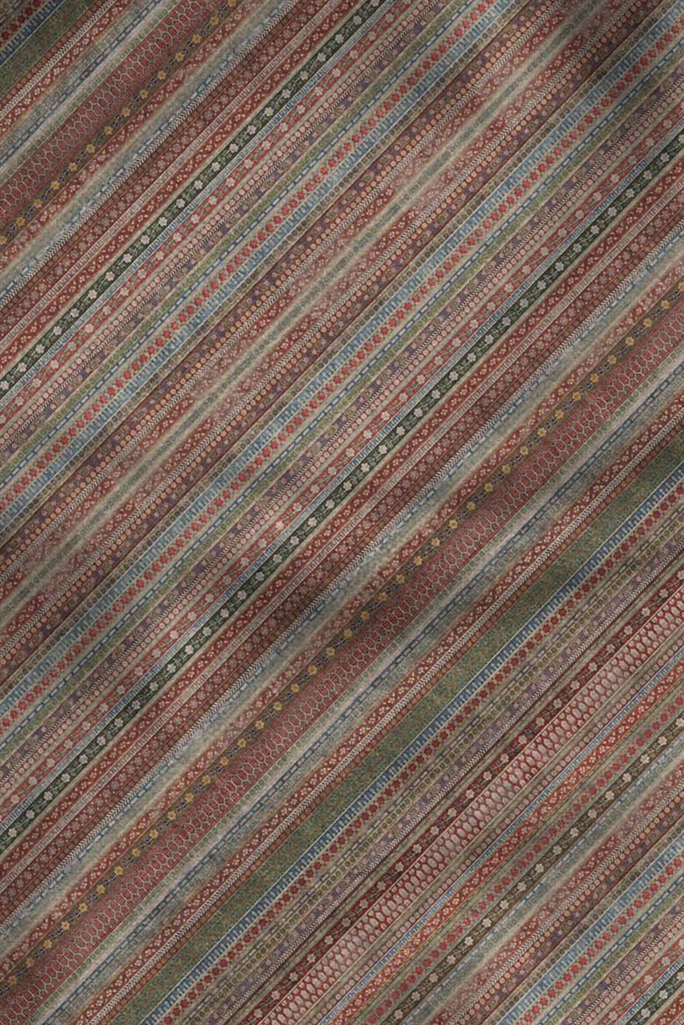 Blue - Multi Hued Striped Printed Shawl