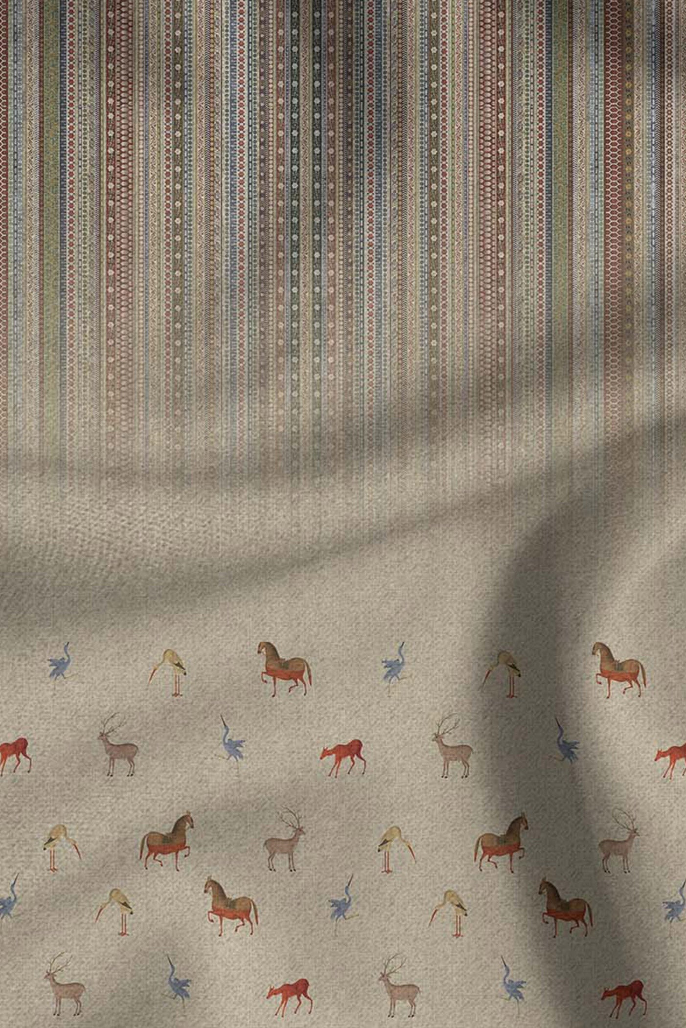 Crème Ivory  - Multi Hued Ombre Printed Shawl