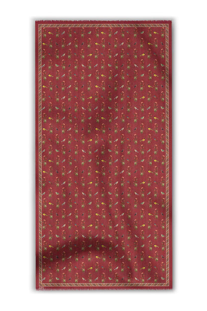 Vinatge Red Printed Shawl