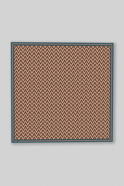 Umber Brown - Ivory Printed Pocket Square