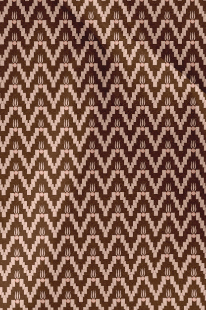 Umber Brown - Ivory Printed Pocket Square