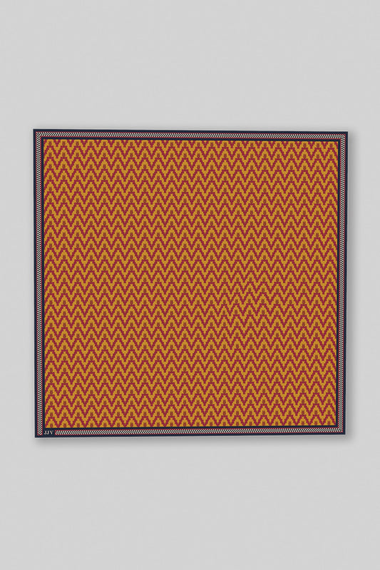 Amber Yellow - Pink Printed Pocket Square