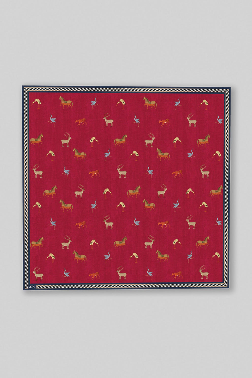 Crimson Red Printed Pocket Square