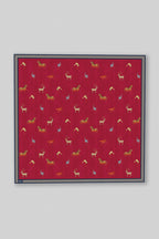 Crimson Red Printed Pocket Square