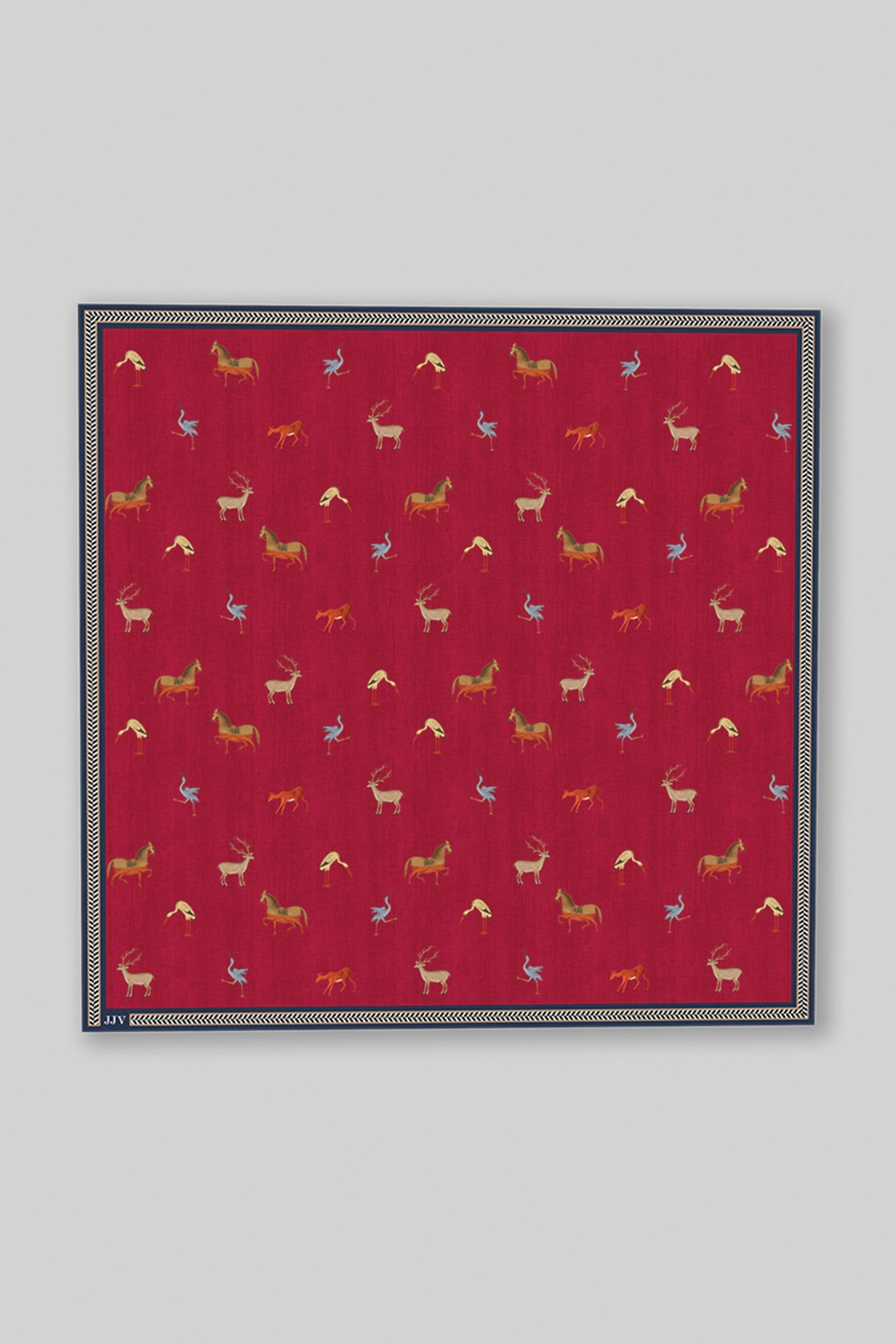 Crimson Red Printed Pocket Square