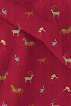 Crimson Red Printed Pocket Square