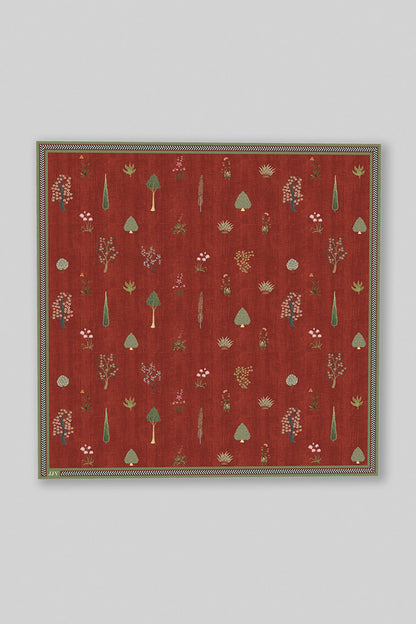 Vintage Red Printed Pocket Square