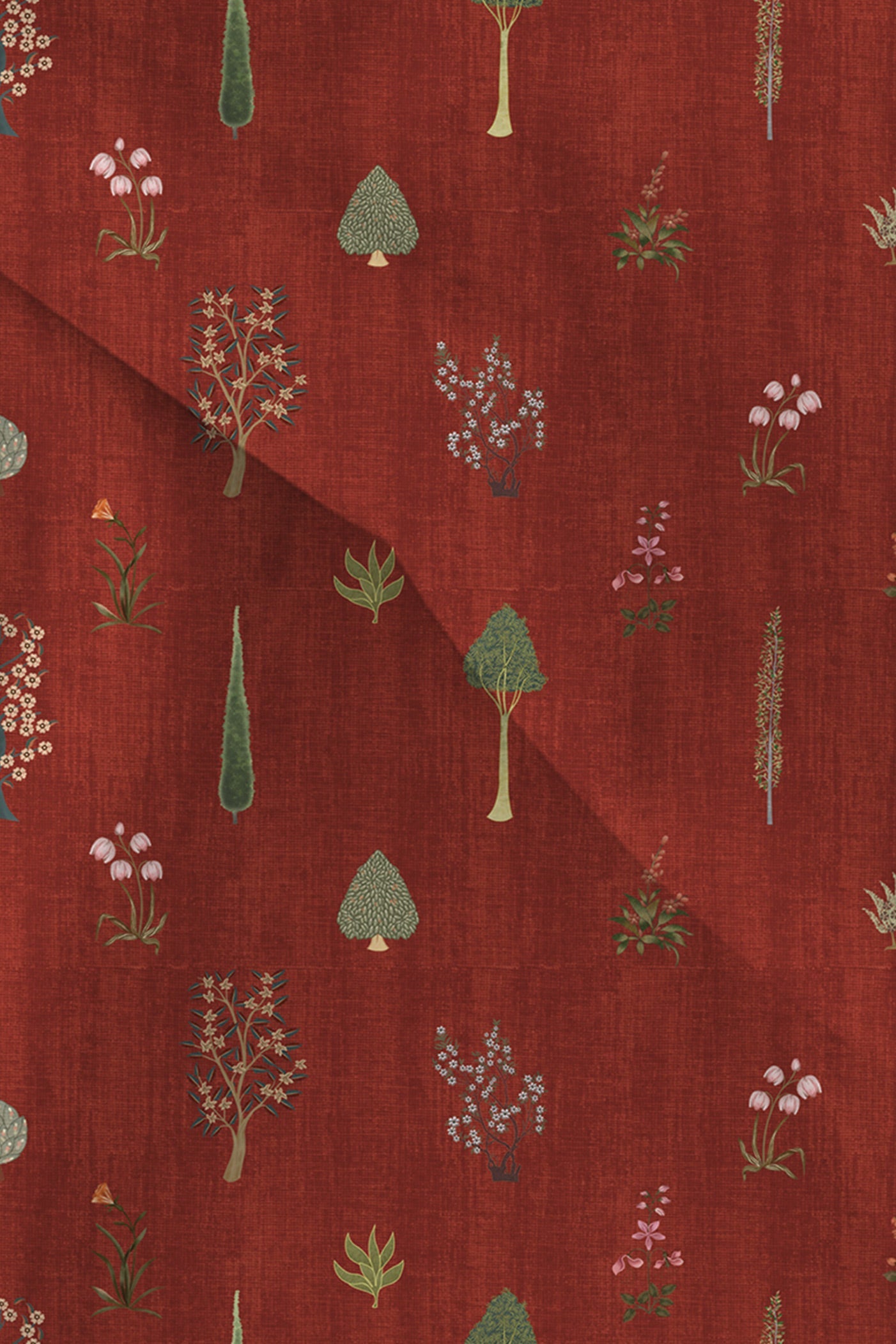 Vintage Red Printed Pocket Square