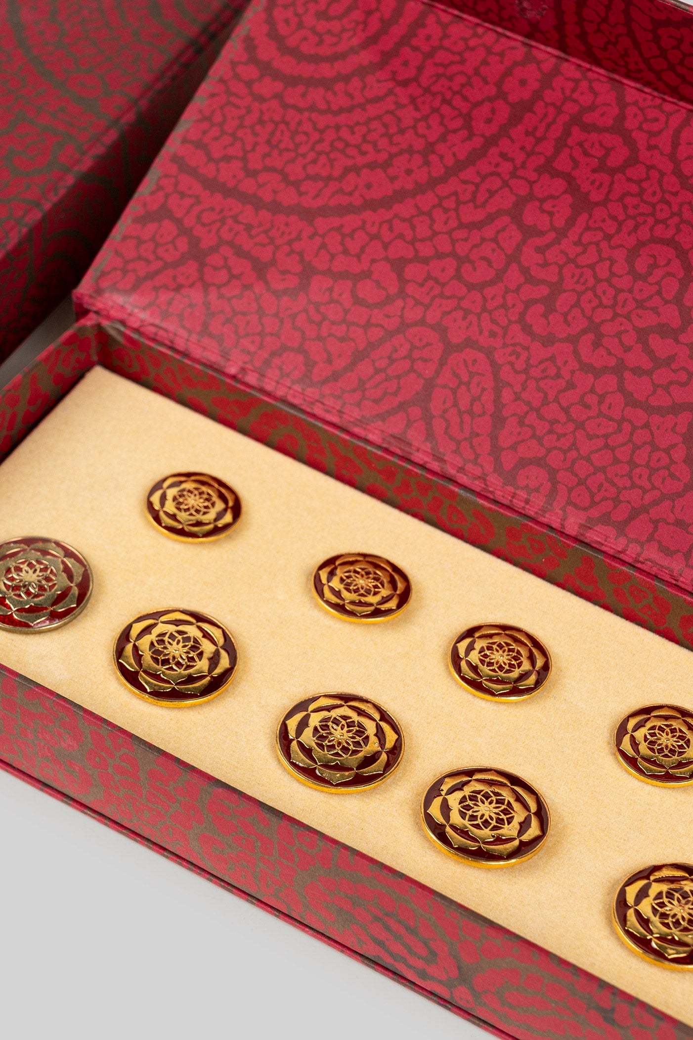 Burgundy Gold -  Plated Buttons