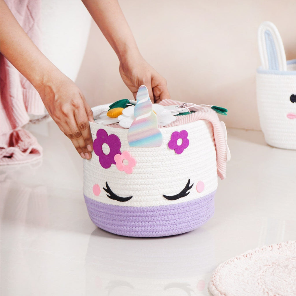 Baby Unicorn Toy Basket 27cm
