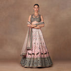Baby Pink - Sage Green Lehenga Set | MURAQQA