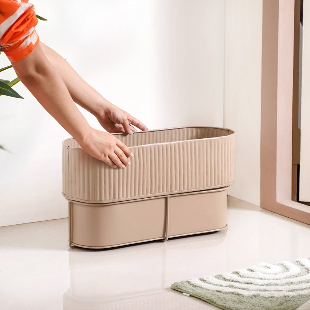 Balcony Box Planter With Stand Taupe