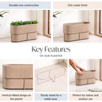 Balcony Box Planter With Stand Taupe
