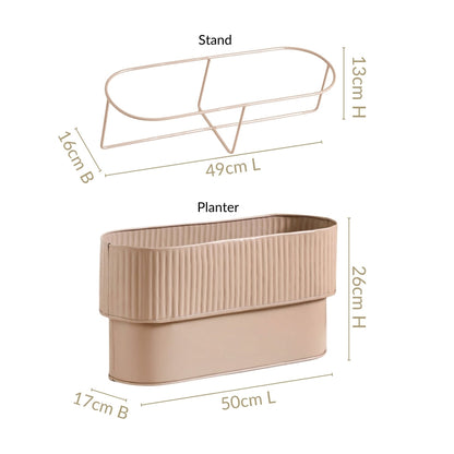 Balcony Box Planter With Stand Taupe