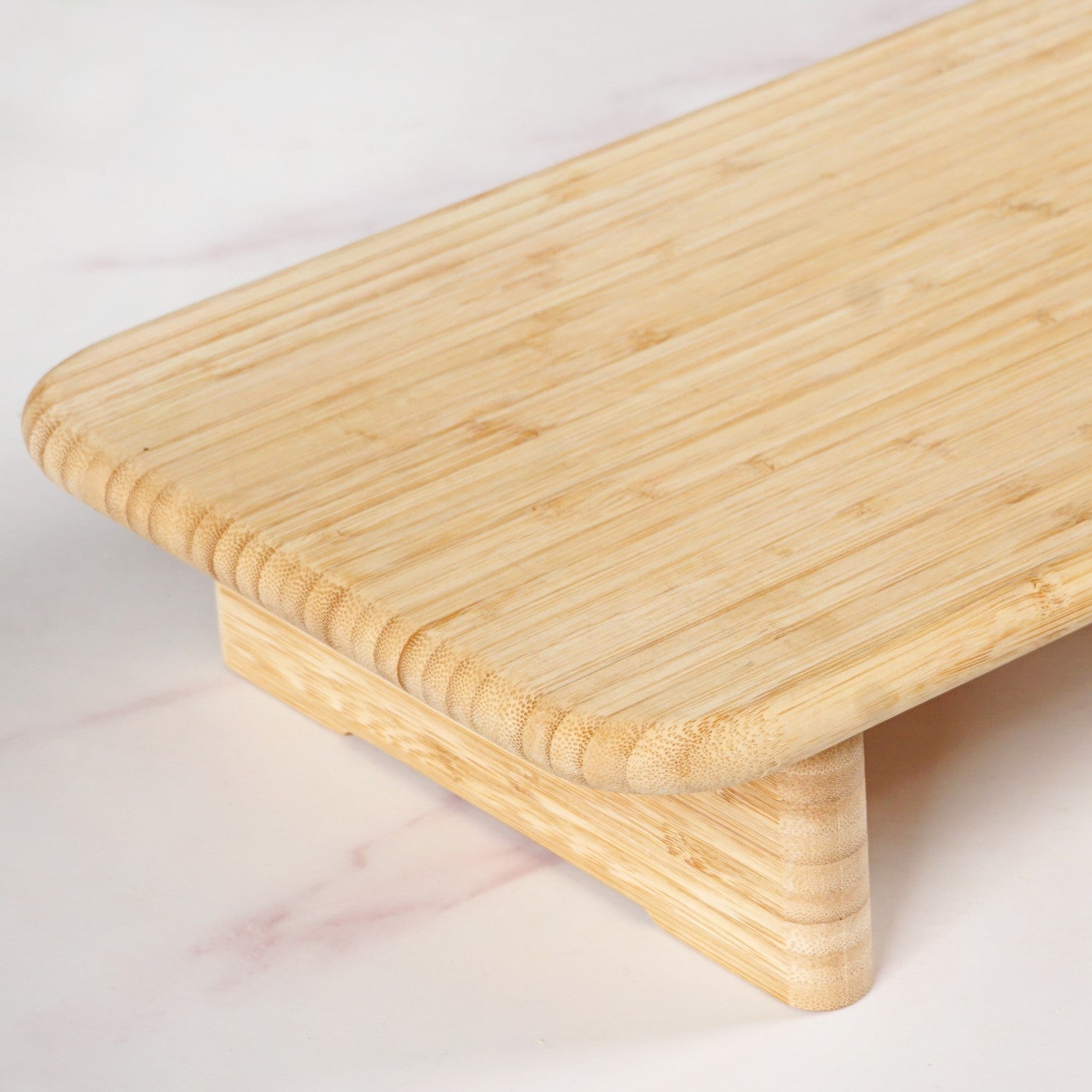 Bamboo Pedestal Serving Platter 13 Inch