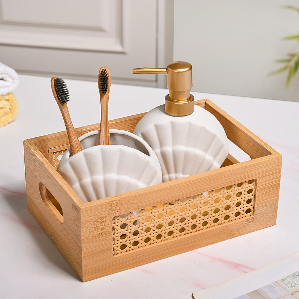 Bamboo Wood Decorative Weave Storage Basket