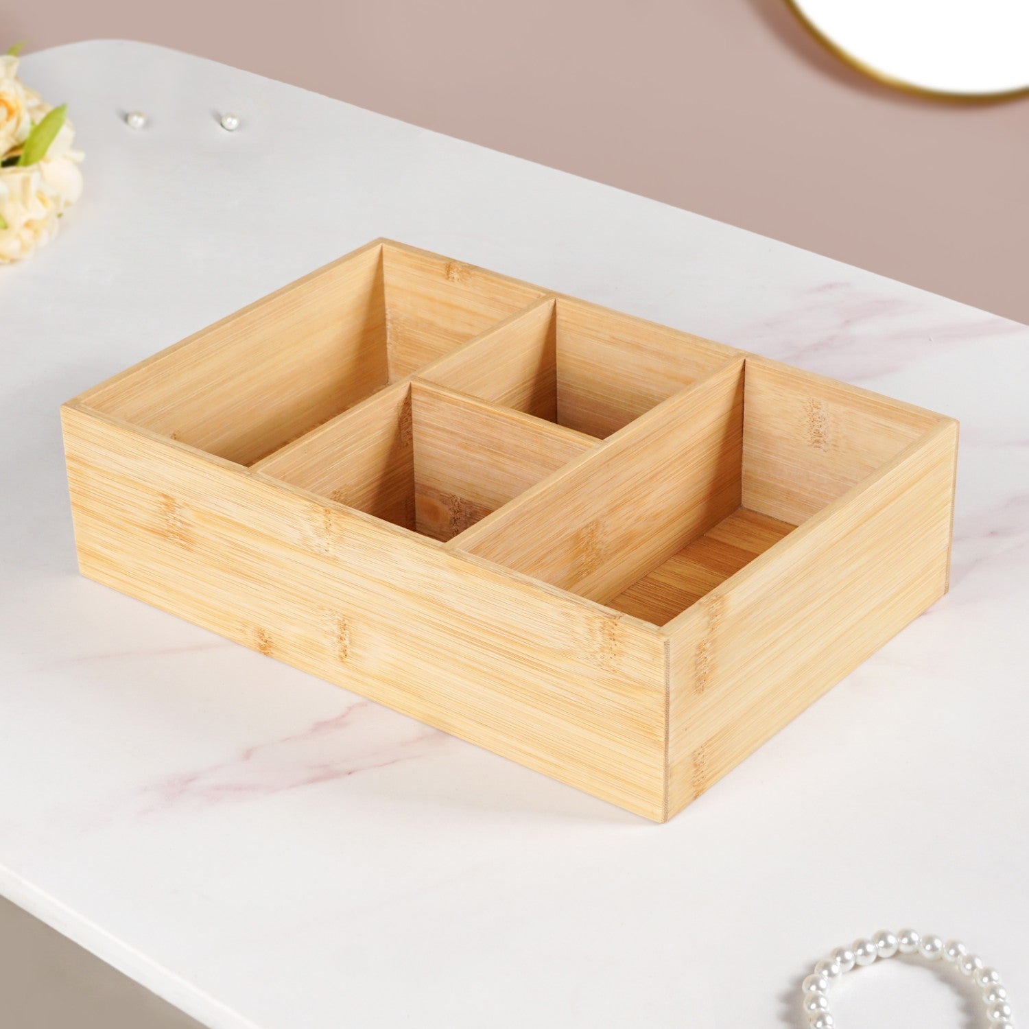 Bamboo Desk Drawer Organiser