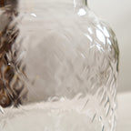 Diamond Glass Storage Jars with Bamboo Lid Set of 2 1400ml