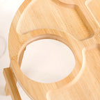 Bamboo Wine Glass Holder Snack Tray