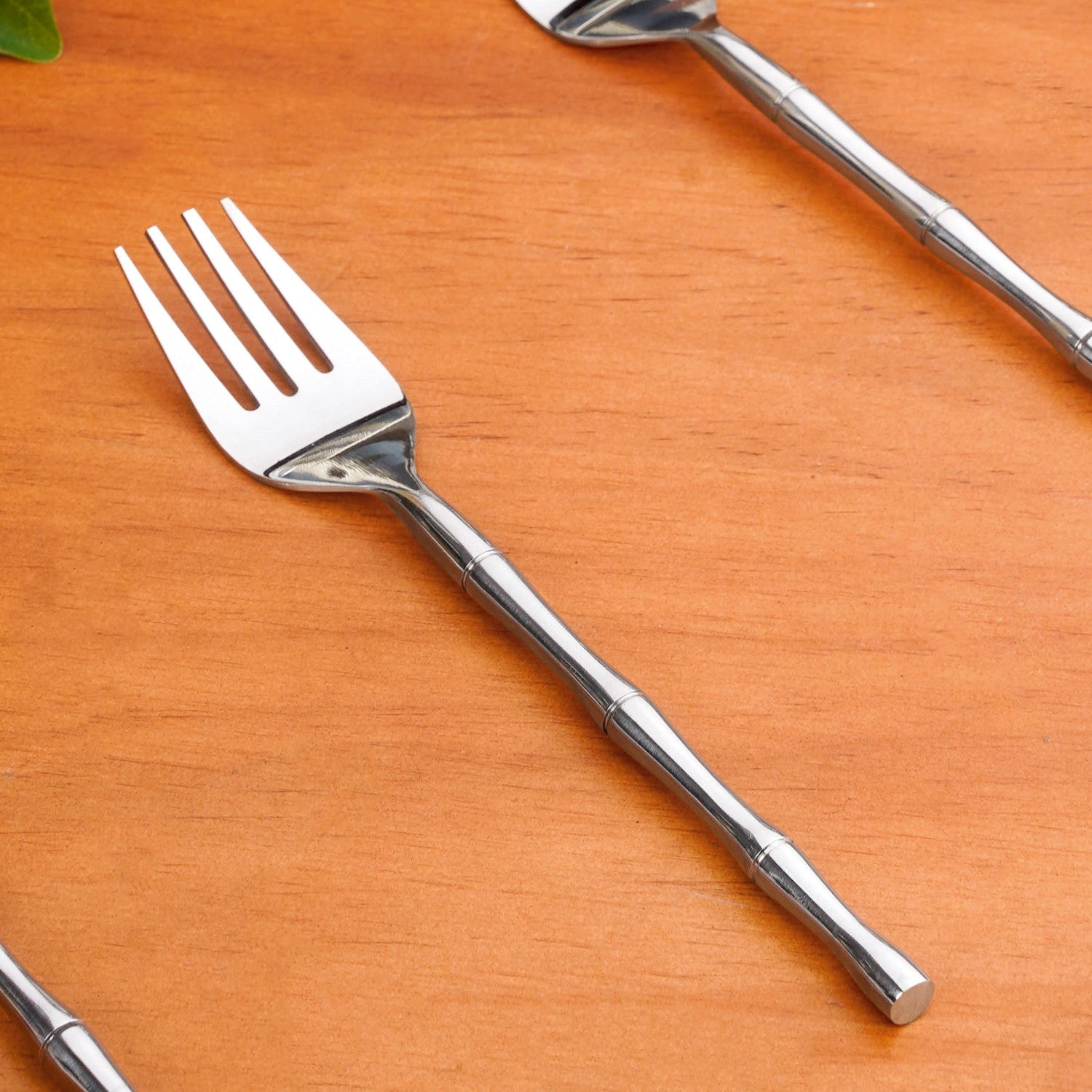 Bamboo Inspired Stainless Steel Fork Set Of 6