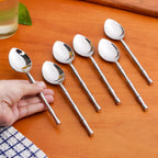 Bamboo Inspired Stainless Steel Table Spoon Set Of 6