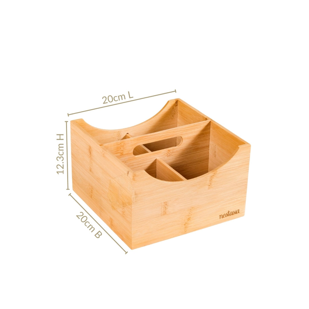 Bamboo Cutlery Caddy With Handle