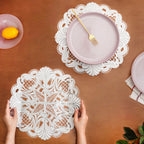 Baroque Bloom Table Mat White Silver Set Of 6