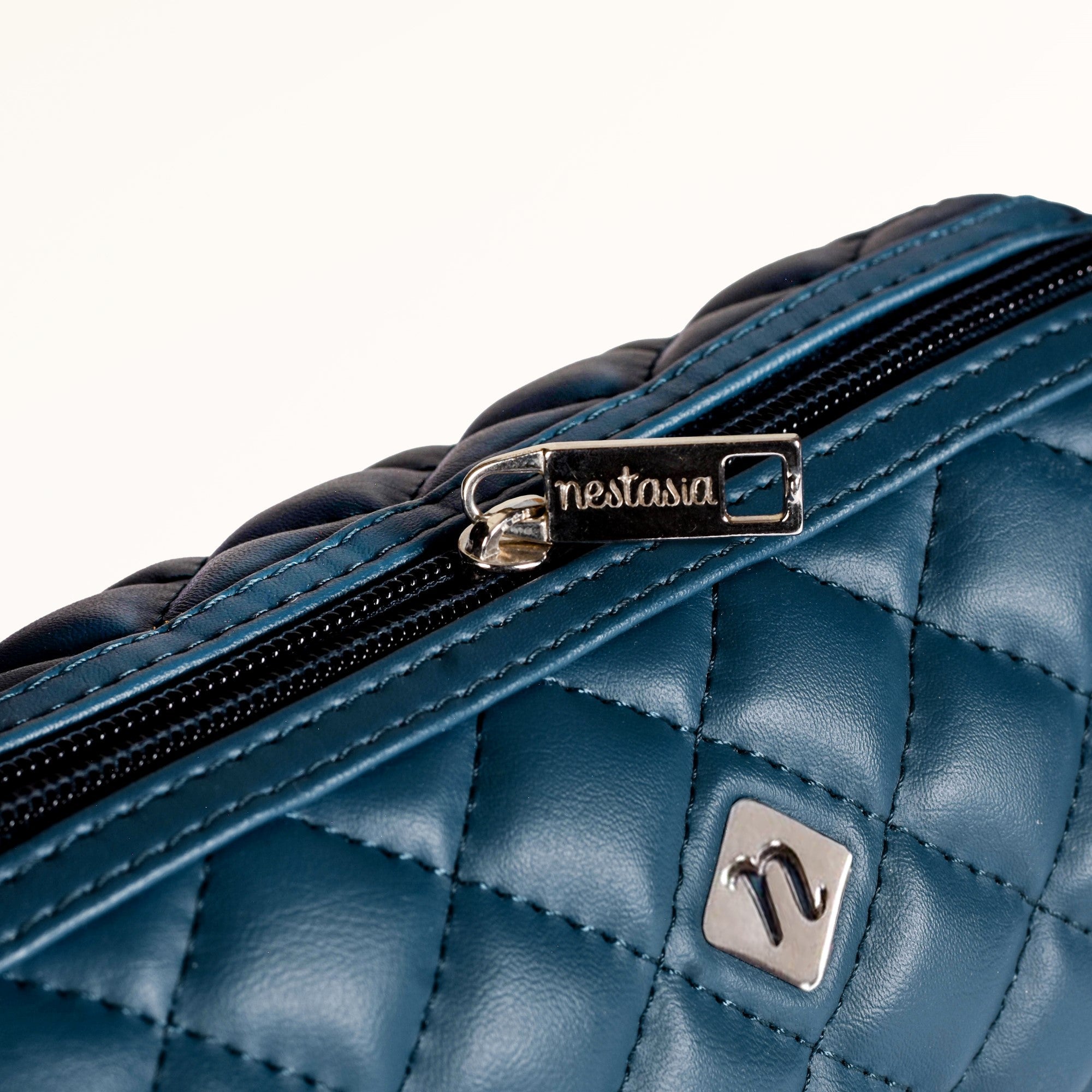 Blue Mini Barrel Bag With Chain Strap