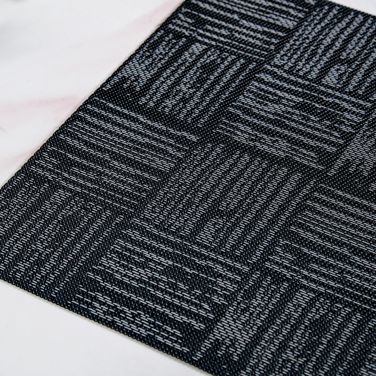 Basket Weave Black Dinner Table Mats Set Of 6