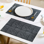 Basket Weave Black Dinner Table Mats Set Of 6