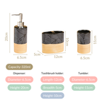 Black Beige Bathroom Accessories Set Of 3