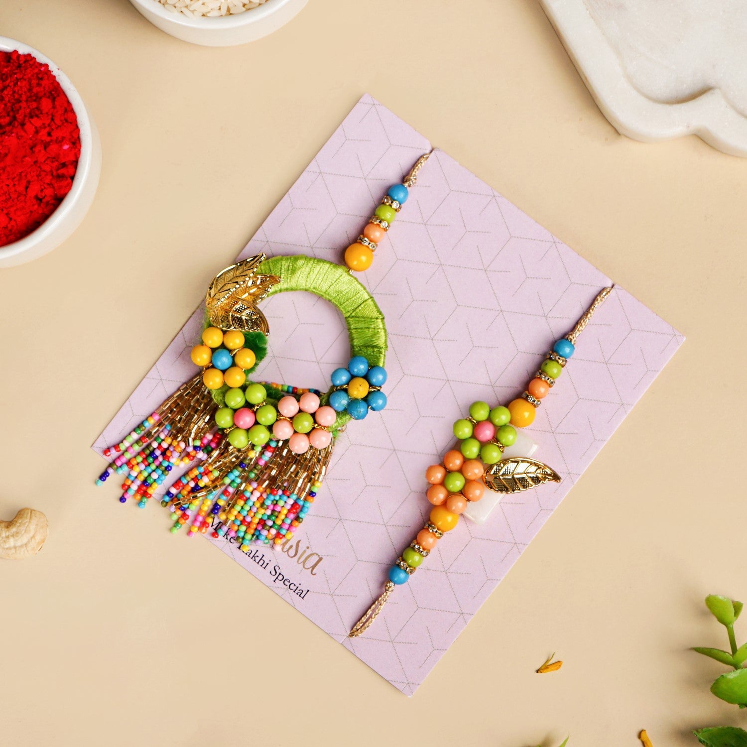 Bead And Bloom Rakhi Lumba Set