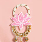 Beaded Lotus Wall Hanging Set Of 2 In Pink