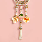 Beaded Lotus Wall Hanging Set Of 2 In Pink