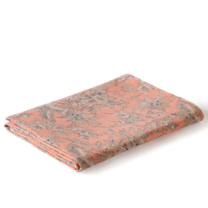 Floral Quilted Cotton King Size Bed Cover Peach Pink 102x93 Inch