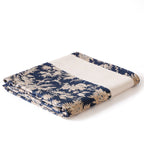 Quilted Cotton Printed King Size Bed Cover Navy 102x93 Inch