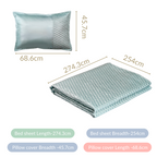 Quilted King Size Bed Cover And Pillow Case Set Of 3 Powder Blue