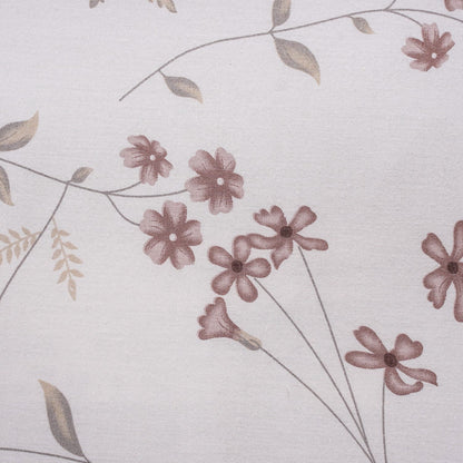 Floral Printed 180 TC Pure Soft Cotton King Size Night Bedsheet Set Taupe 275x275 cm