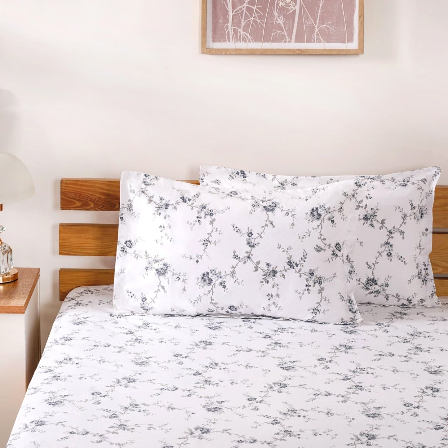King Size Ultra Soft 100% Pure Cotton Bedding Set Dark Blue 275x275 cm