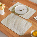 Beige Gold Chevron Tablemat Set Of 6