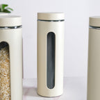 Beige Tall Kitchen Storage Canister Set Of 4 2000ml