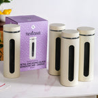 Beige Tall Kitchen Storage Canister Set Of 4 2000ml