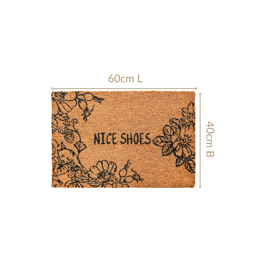 Beige Natural Coir Doormat Nice Shoes 24x16 Inch