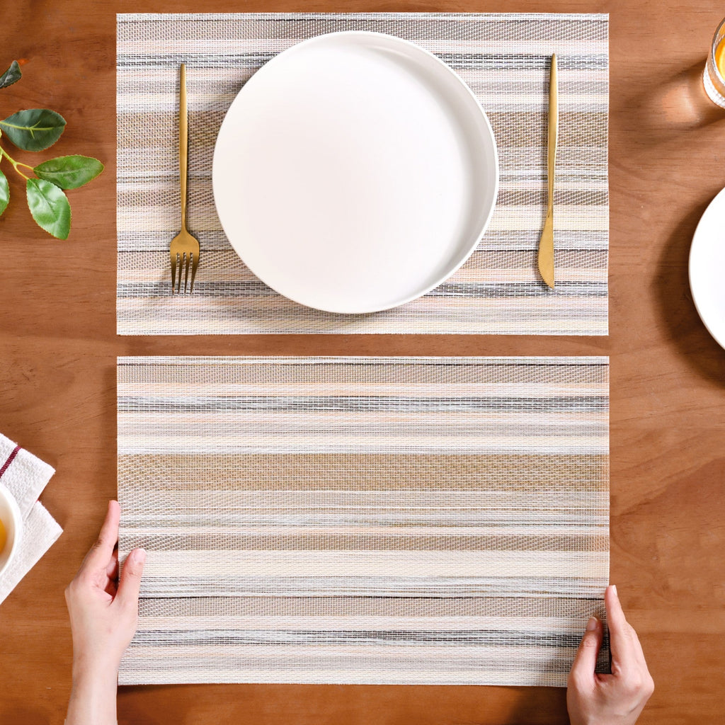 Beige and Brown Placemats Set Of 6