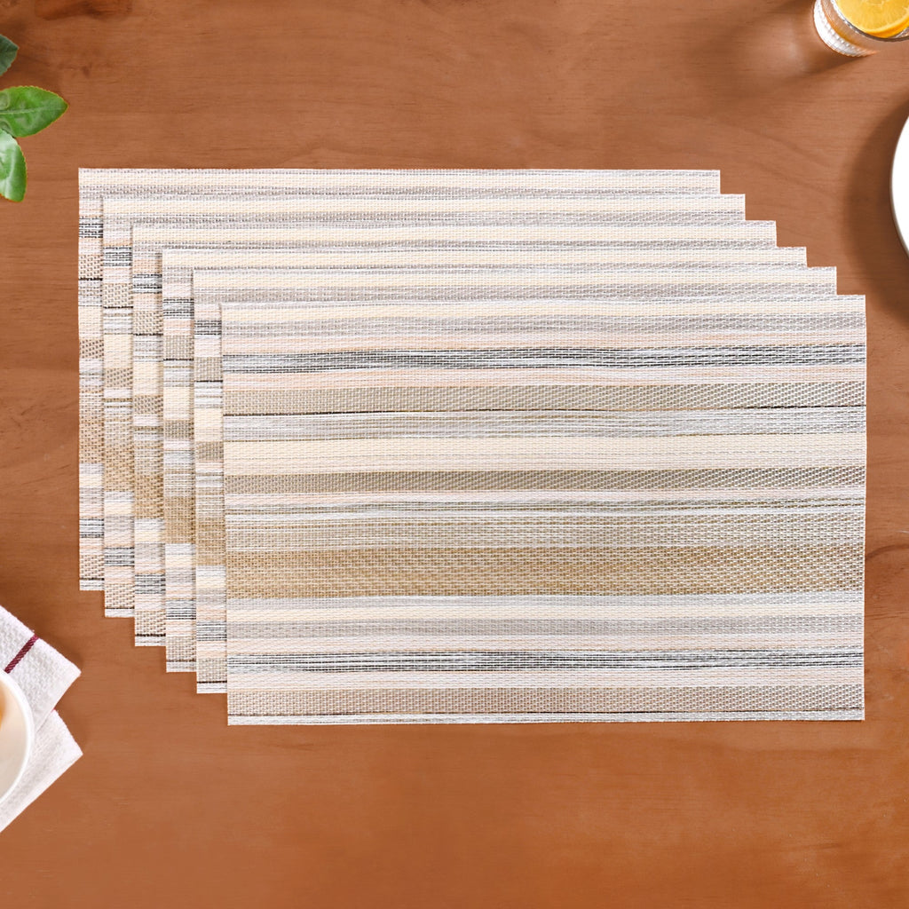 Beige and Brown Placemats Set Of 6
