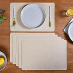 Rectangular Beige Dining Table Mat Set Of 6