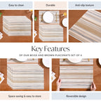 Beige and Brown Placemats Set Of 6